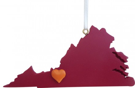 Item 416291 Virginia Tech Hokies Blacksburg Heart Ornament