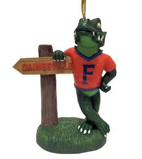 Item 416381 University of Florida Gators Mascot With Sign Ornament