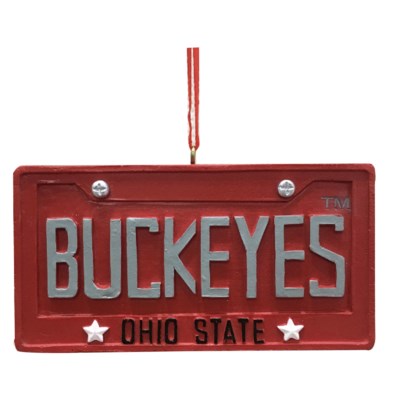 Item 416408 Ohio State University Buckeyes License Plate Ornament
