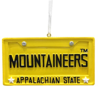 Item 416413 Appalachian State University Mountaineers License Plate Ornament