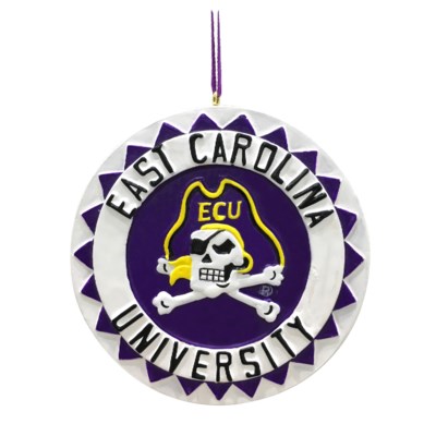 Item 416421 East Carolina University Pirates 3D Logo Ornament