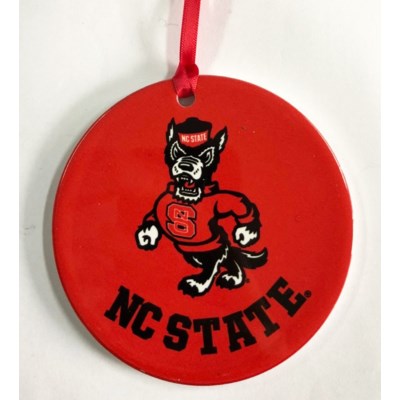 Item 416429 North Carolina State University Wolfpack Mascot Disc Ornament