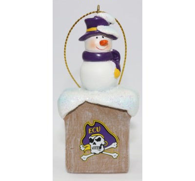 Item 416440 East Carolina University Pirates Snowman Ornament