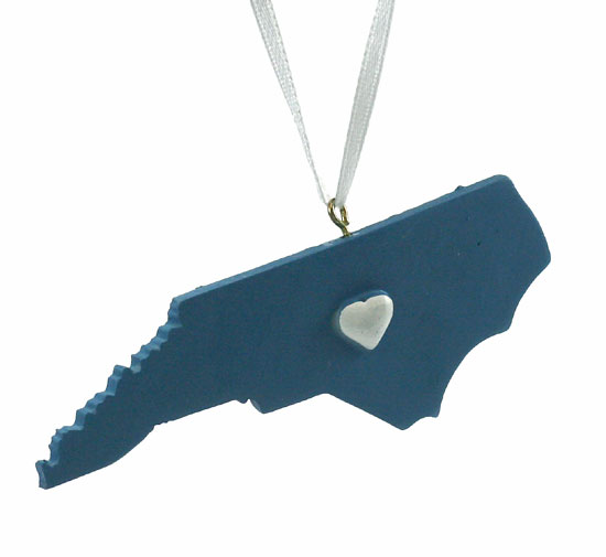 Item 416512 Shaped North Carolina With Heart Ornament