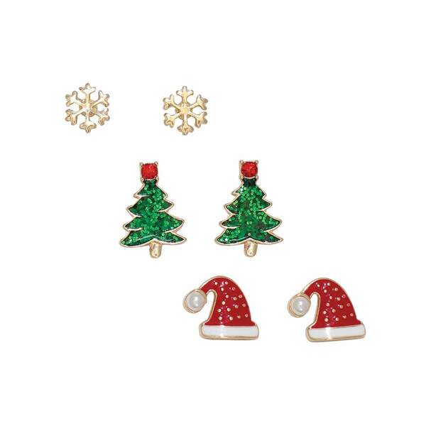 Item 418048 Trio Snowflakes/Trees/Hats