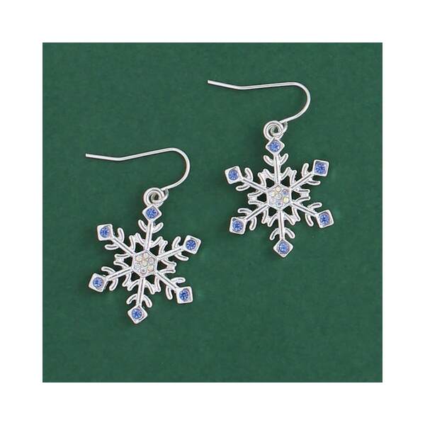 Item 418111 Snowflakes With Blue Crystals Earrings