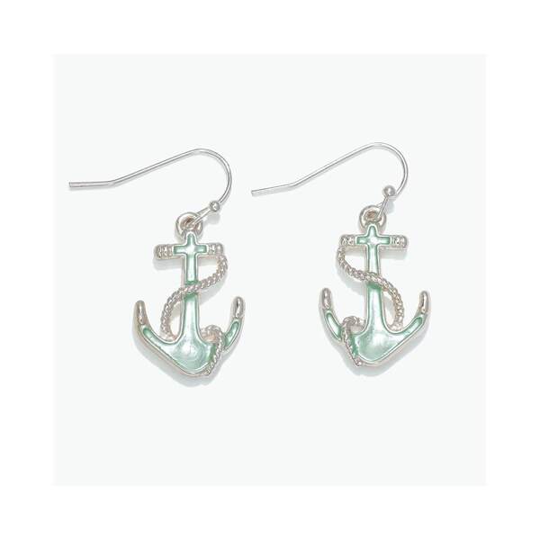 Item 418123 Silver/Mint Anchor Earrings