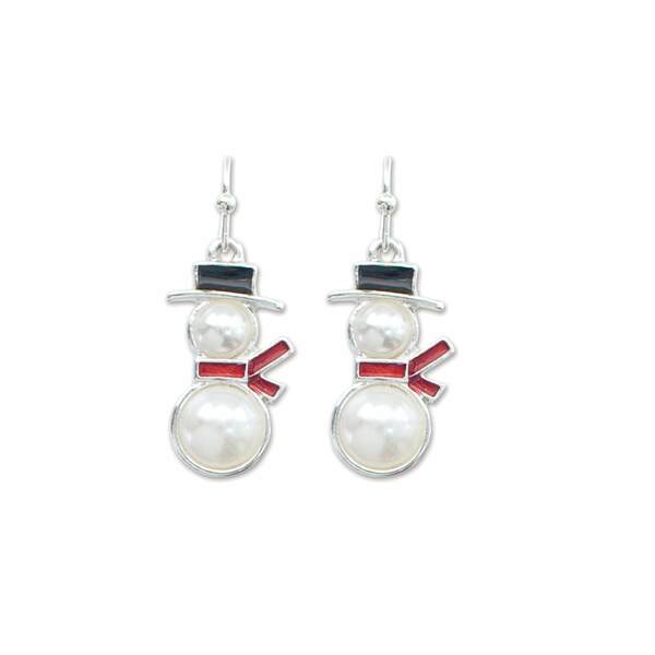 Item 418130 Pearl Snowman Earrings
