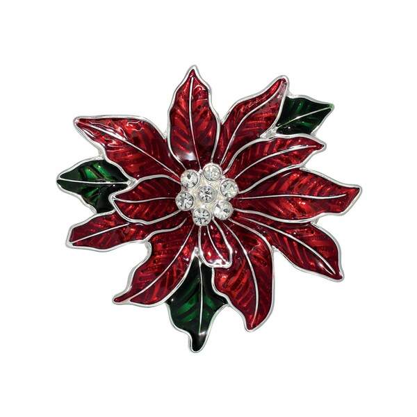 Item 418246 Poinsettia With Crystal Pin