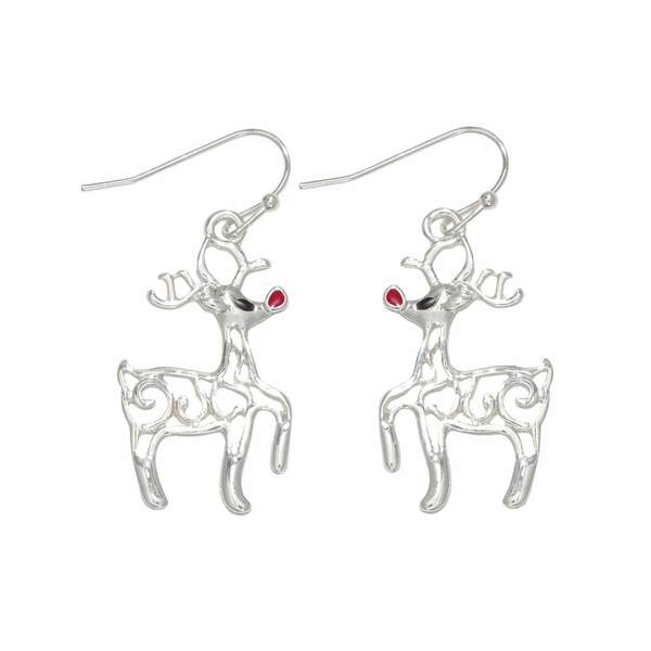 Item 418249 Prancing Silver Rudolph Earrings