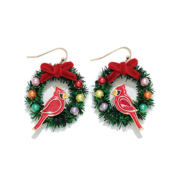 Item 418257 Wreaths With Cardinals Earrings