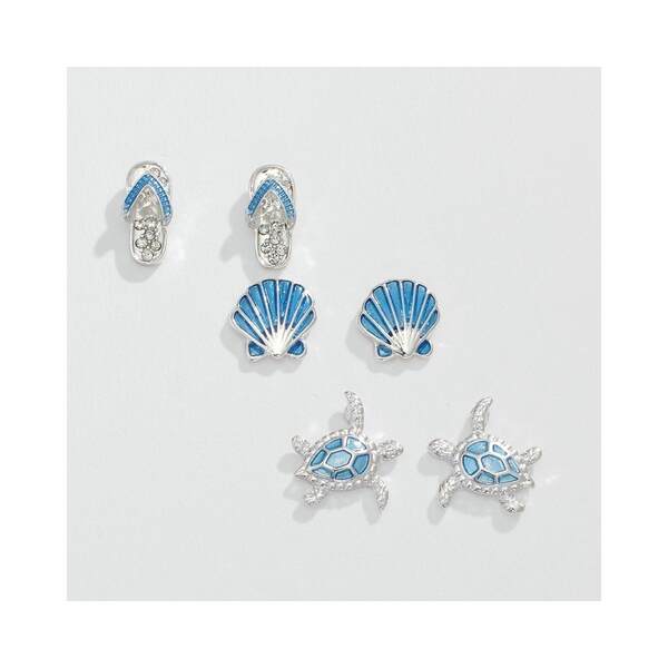 Item 418306 Ocean Blue Beach Trio Earrings