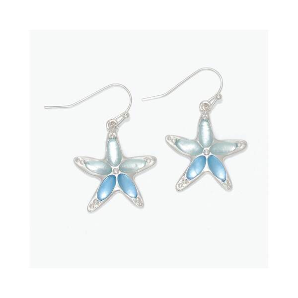 Item 418317 Silver Starfish With Soft Blue Inlay