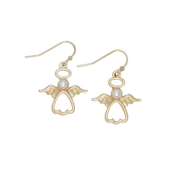 Item 418360 Dainty Gold Angels With Pearls