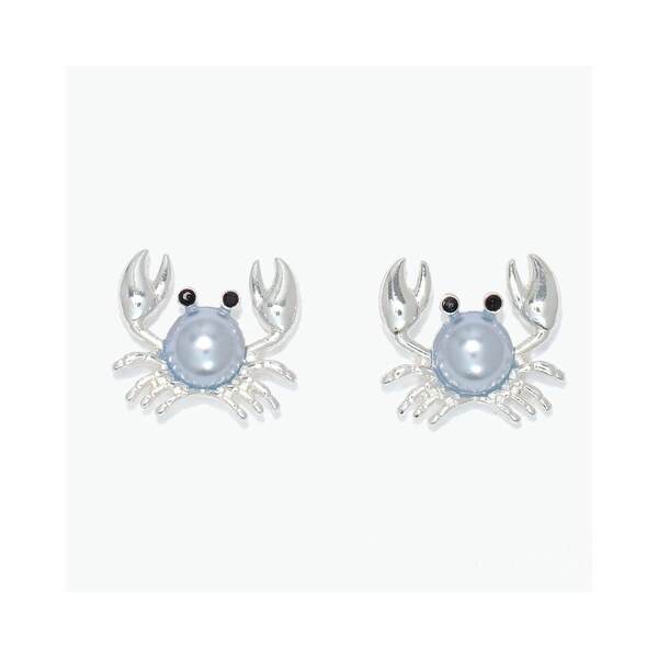 Item 418450 Silver Crab With Blue Pearl Earrings