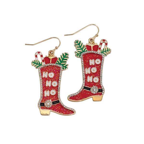 Item 418452 Ho Ho Ho Santa Boots Earrings