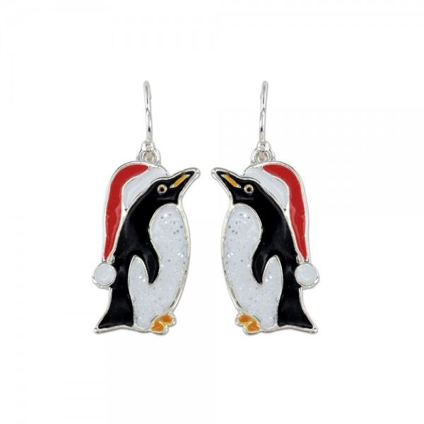 Item 418473 Penguin With Santa Hat Earrings