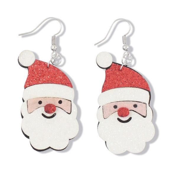 Item 418587 Glitter Santa Claus Earrings