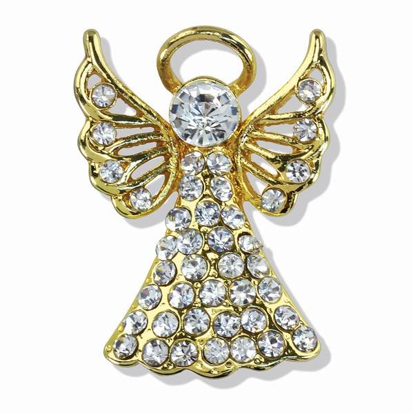 Item 418612 Gold Crystal Angel Pin
