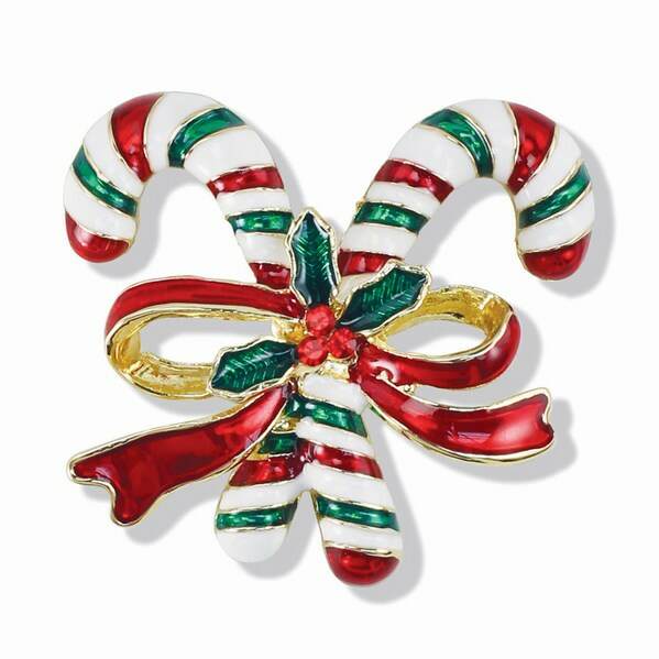 Item 418617 Candy Canes With Bow Pin