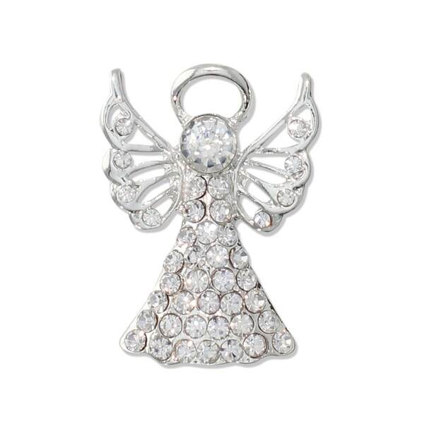Item 418678 Crystal And Silver Angel Pin