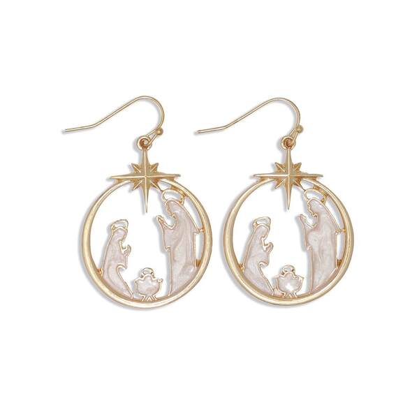 Item 418904 Pearlized Nativity Scene In Gold