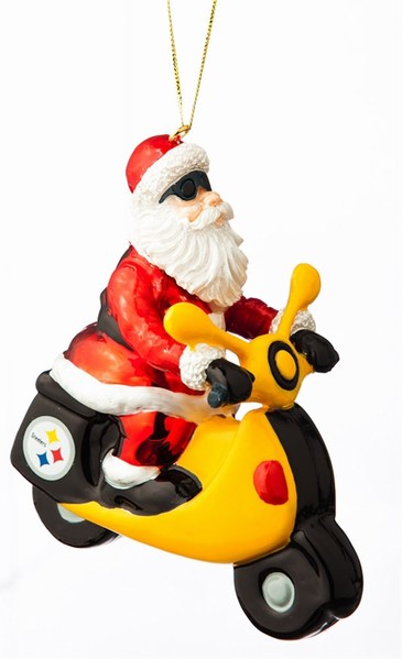 Item 420033 Pittsburgh Steelers Santa Scooter Ornament