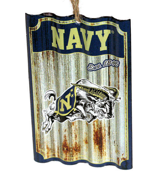 Item 420441 United States Naval Academy Navy Midshipmen Corrugate Ornament