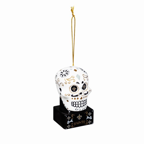 Item 420617 New Orleans Saints Sugar Skull Ornament