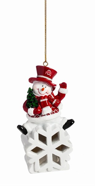 Item 420658 Ohio State University Buckeyes Color Changing LED Snowman Ornament
