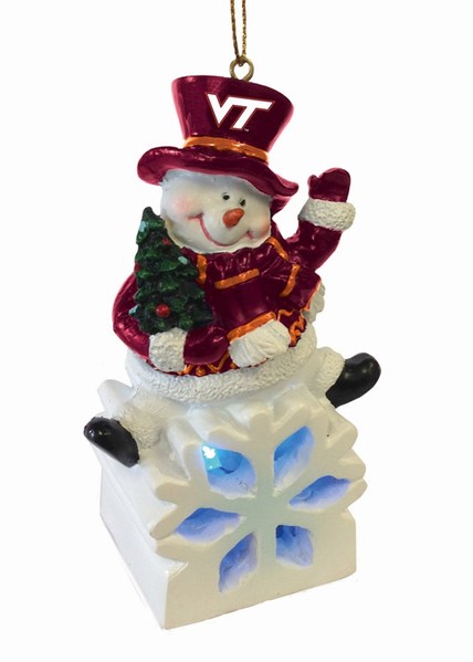 Item 420659 Virginia Tech Hokies Color Changing LED Snowman Ornament