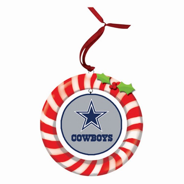 Item 420919 Dallas Cowboys Candy Cane Wreath Ornament