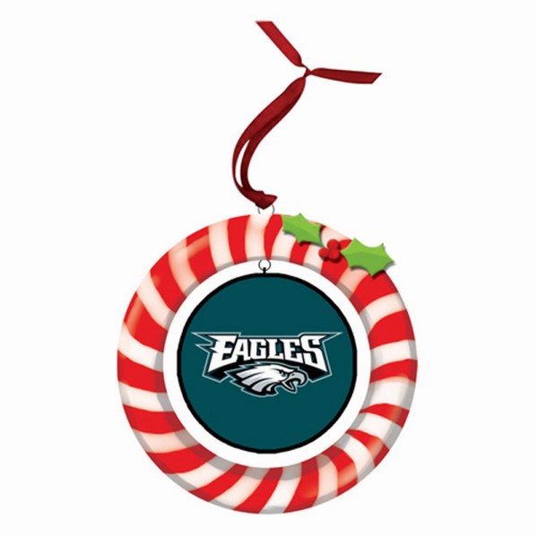 Item 420926 Philadelphia Eagles Candy Cane Wreath Ornament
