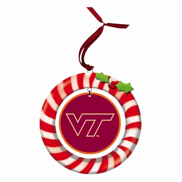 Item 420939 Virginia Tech Hokies Candy Cane Wreath Ornament