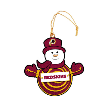 Item 420957 Washington Redskins Snowman With Sign Ornament