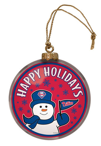 Item 421014 Philadelphia Phillies Team Snowman Disc Ornament