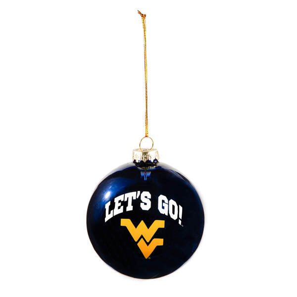Item 421097 West Virginia University Glass Ball Ornament