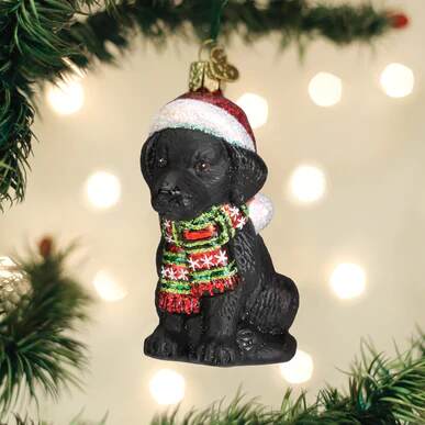 Item 425192 Holiday Black Labrador Puppy Ornament