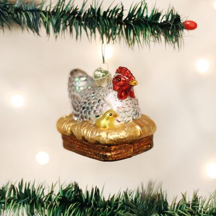 Item 425246 Hen On Nest Ornament