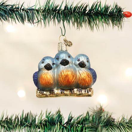 Item 425402 Feathered Friends Bluebirds On Branch Ornament