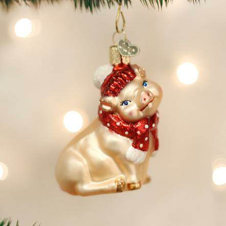 Item 425406 Snowy Pig Ornament