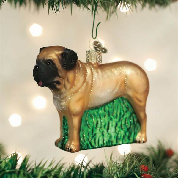 Item 425417 English Mastiff With Grass Ornament