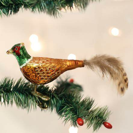 Item 425465 Pheasant With Feathery Tail Clip-On Ornament