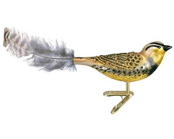 Item 425476 Meadowlark With Feathery Tail Clip-On Ornament