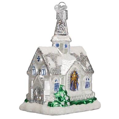 Item 425810 White Sparkling Cathedral Ornament