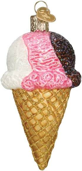 Item 426311 Neapolitan Ice Cream Cone Ornament