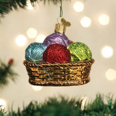 Item 426324 Basket Of Yarn Ornament