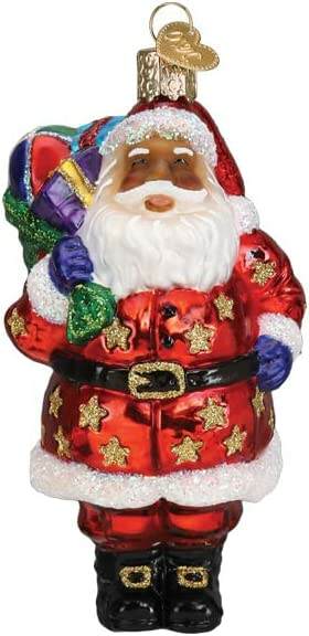 Item 426331 Jolly African American Santa Ornament