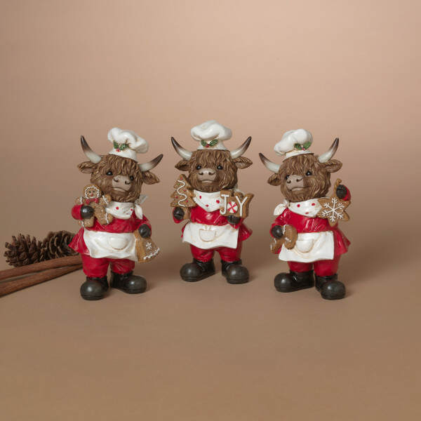 Item 431042 Holiday Highland Cow Chef Figure