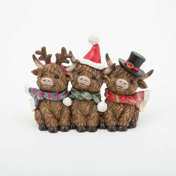 Item 431146 Holiday Highland Cows Figure